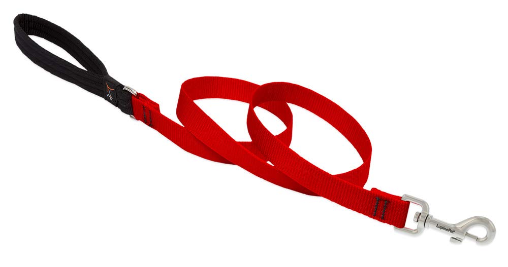 Dog Leash By Lupine In 34 Wide Red 6-Foot Long With Padded Handle