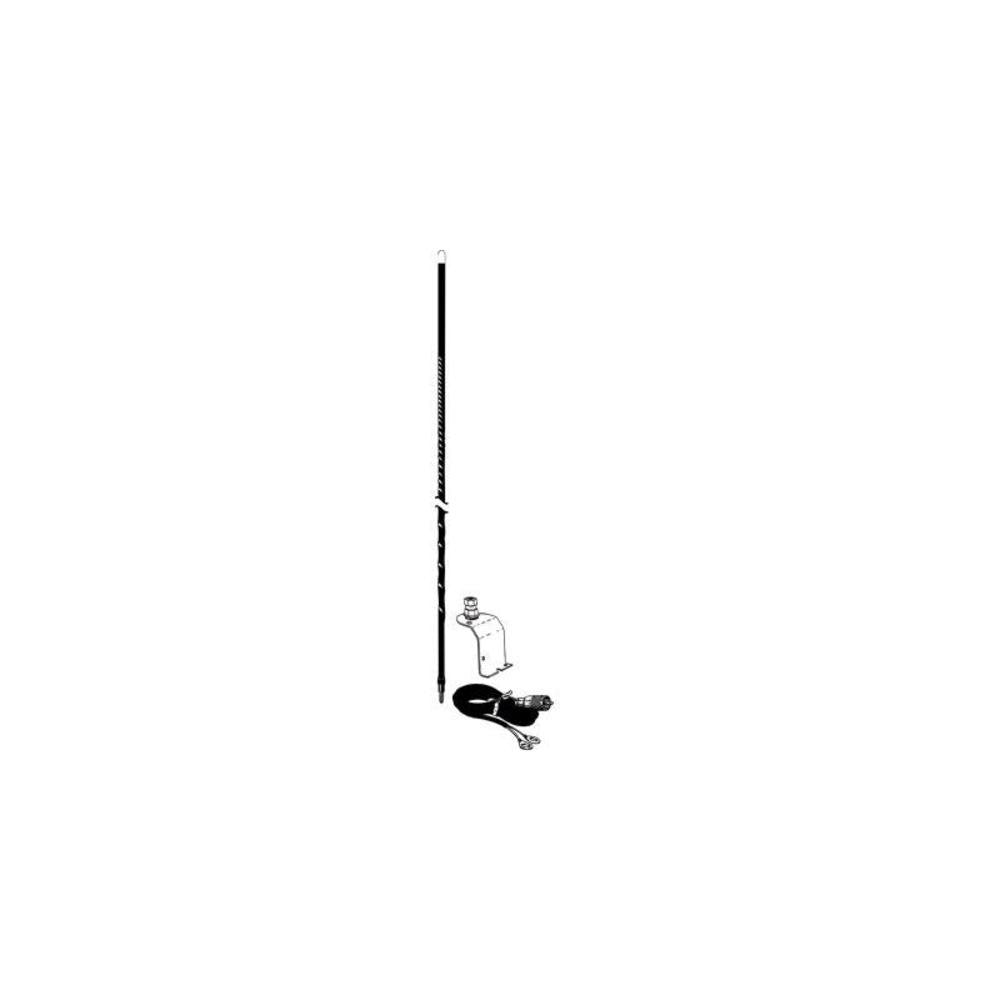 ACCESSORIES UNLIMITED - FENDER OR GROOVE MOUNT 4 FOOT BLACK FLEXIBLE ANTENNA KIT WITH 18 FEET OF COAX CABLE WITH PL259