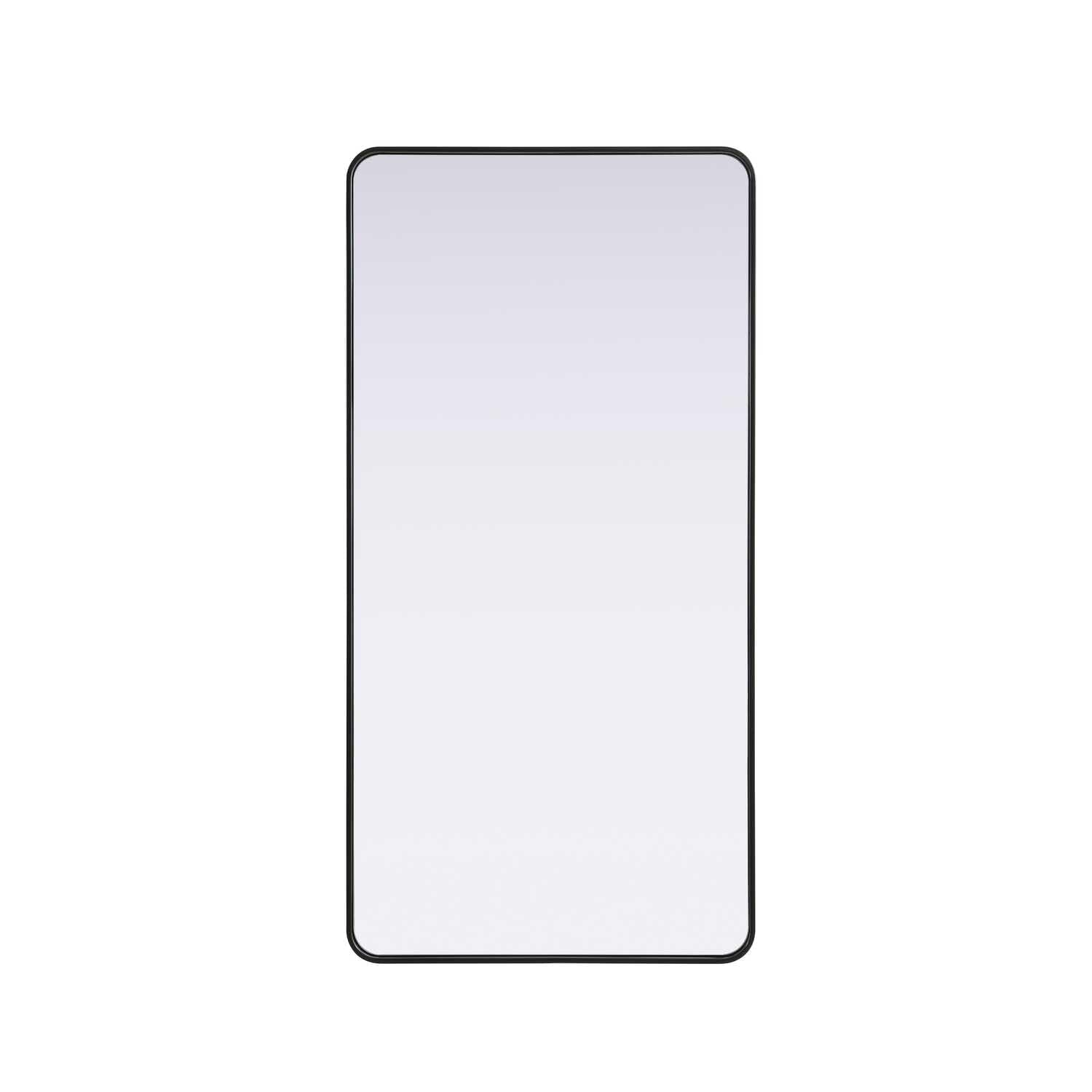 Contour Metal Rectangle Mirror 30x60 in Black