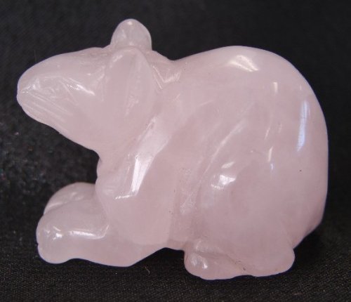 Rose Quartz Rat Statue