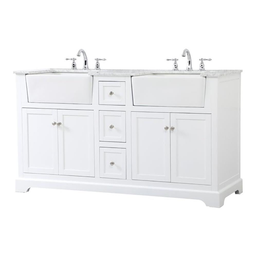 Elegant Decor Franklin 60 Aluminum Mdf Double Bathroom Vanity In White