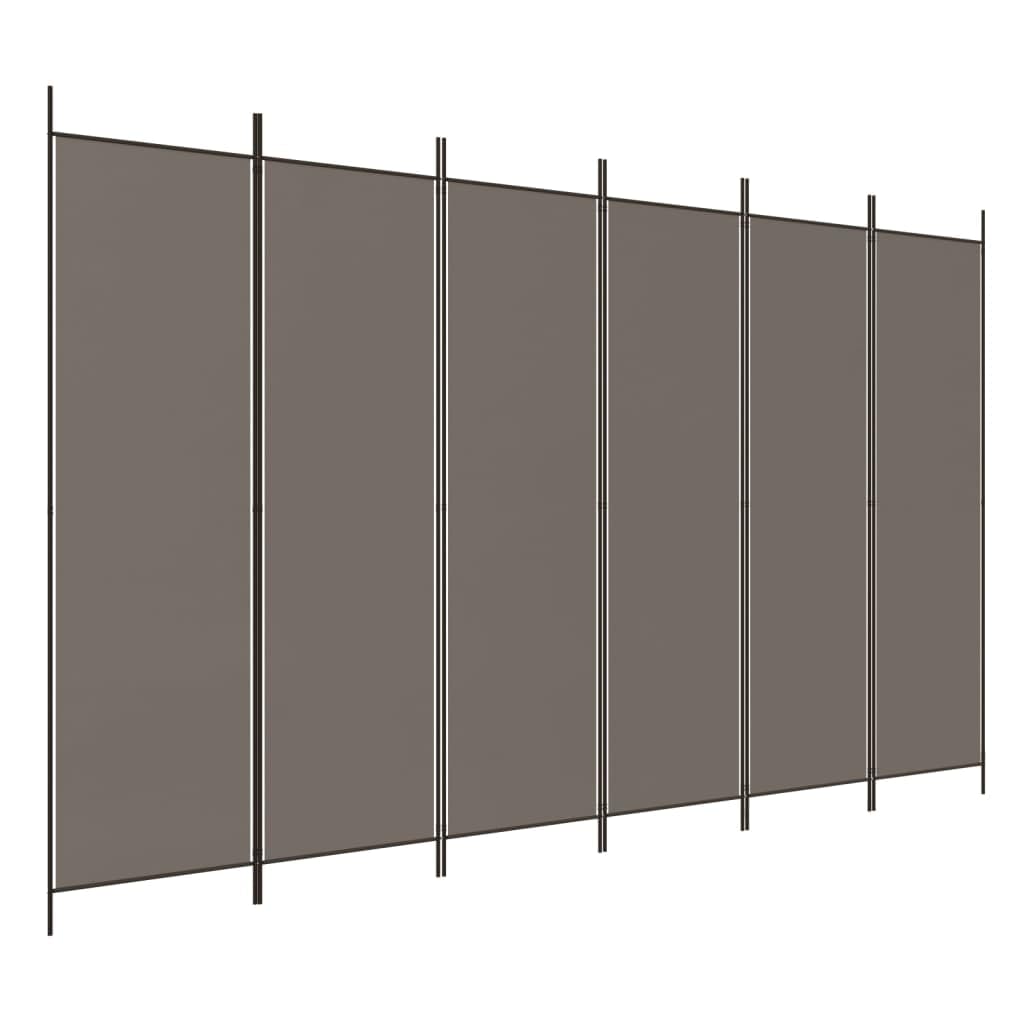 vidaXL 6-Panel Room Divider Brown 118.1x86.6" Fabric"