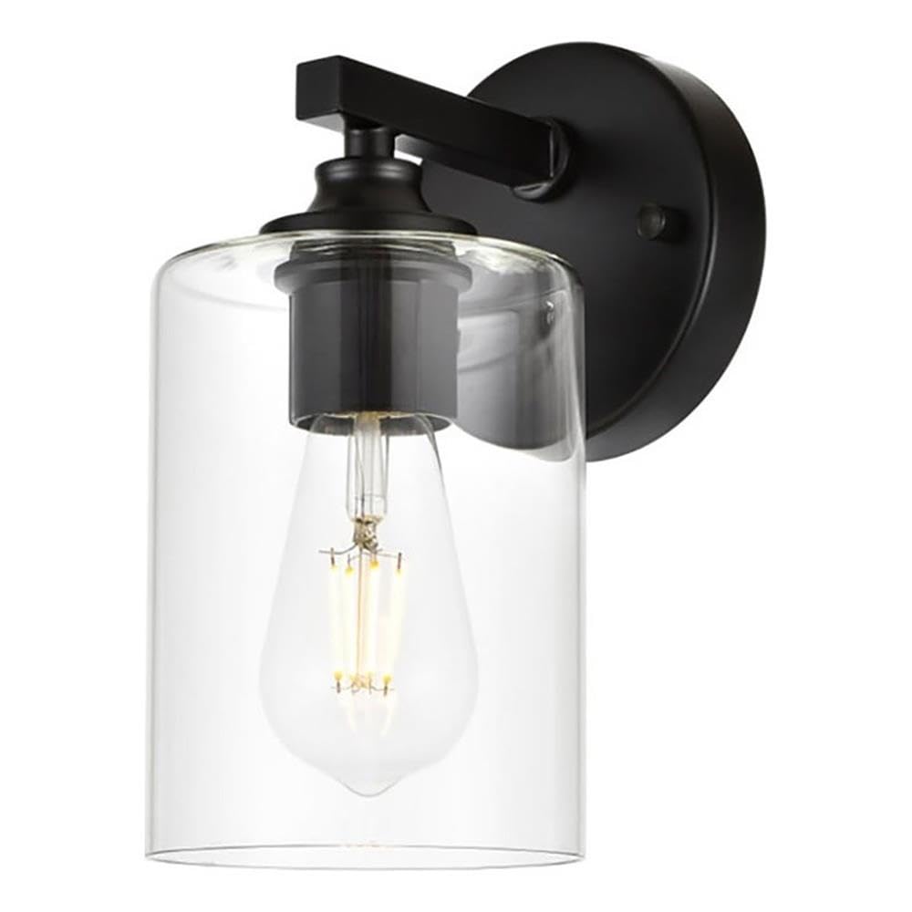 Mayson 1 light Black and Clear Bath Sconce