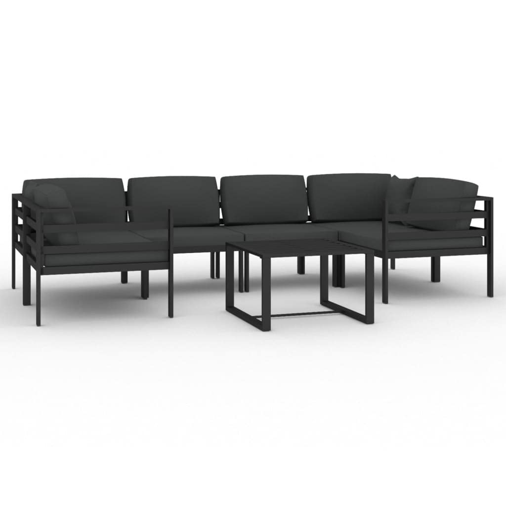 vidaXL 7 Piece Patio Lounge Set with Cushions Aluminum Anthracite