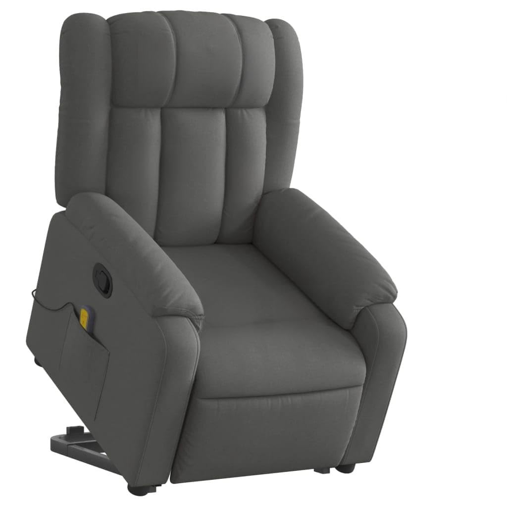 vidaXL Stand up Massage Recliner Chair Dark Gray Fabric