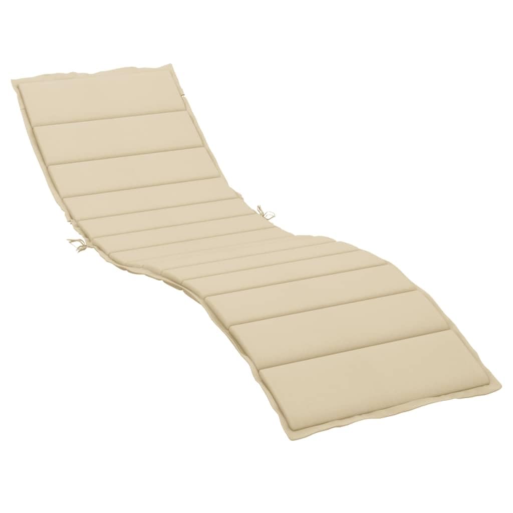 vidaXL Sun Lounger Cushion Beige 78.7x19.7”x1.2” Fabric