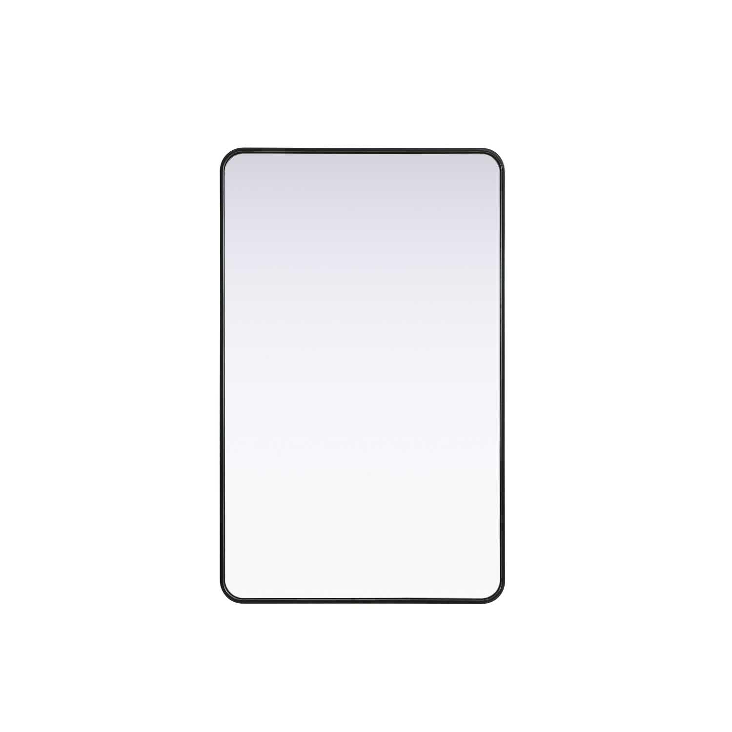 Contour Metal Rectangle Mirror 30x48 in Black