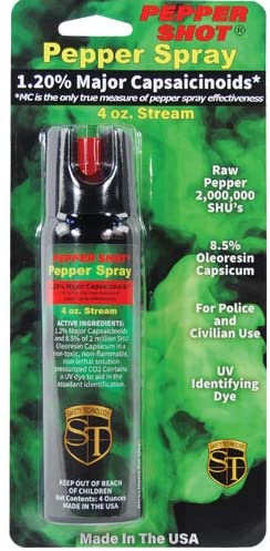 Pepper Shot 1.2% MC 4 oz pepper spray stream