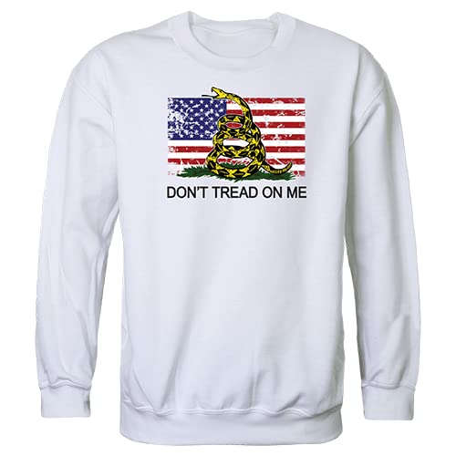 GraphicCrewneck,Flag2 w/Gadsden, White, XL