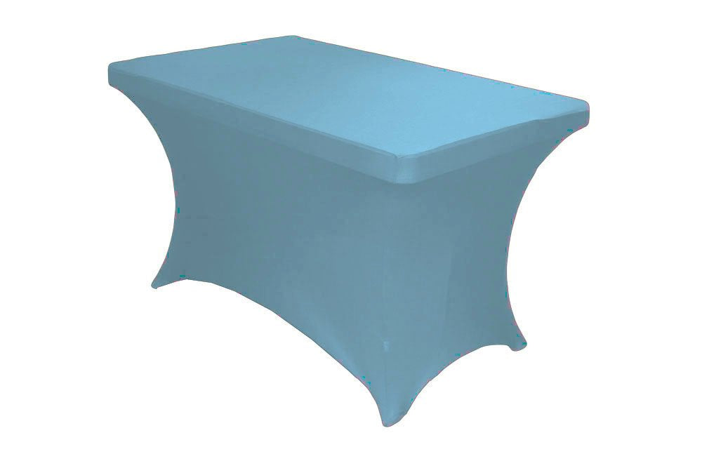 LA Linen Rectangular Spandex Tablecloth, 48 by 24 by 30-Inch, Blue Light