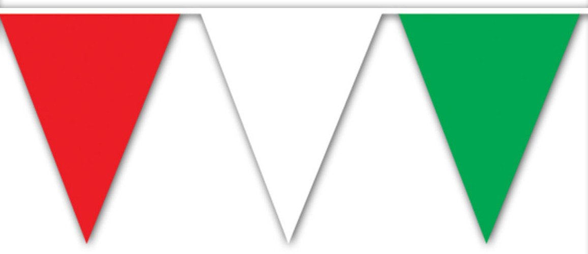 Red, White & Green Pennant Banner