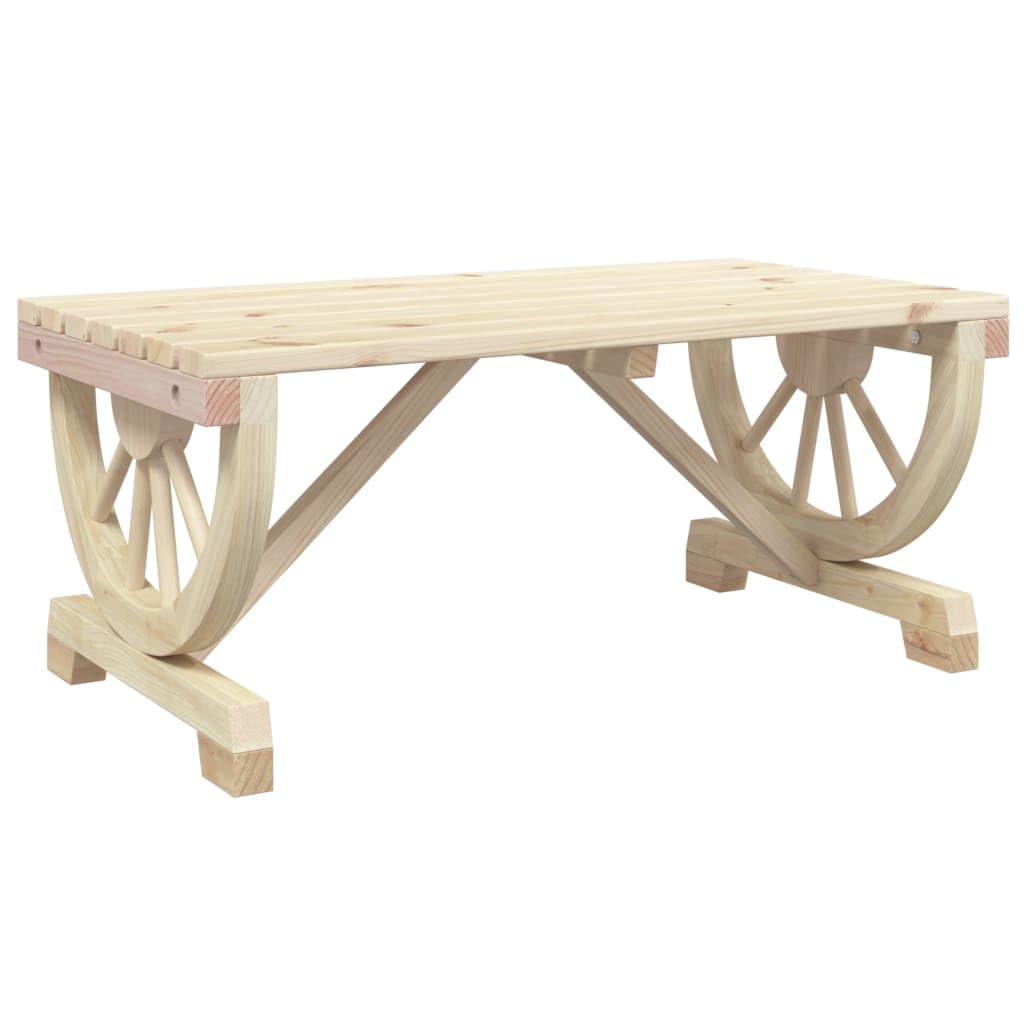 Vidaxl Solid Wood Fir Coffee Table-Wagon Wheel Design-35.4'X19.7'X15.7' For Outdoor/Patio/Backyard