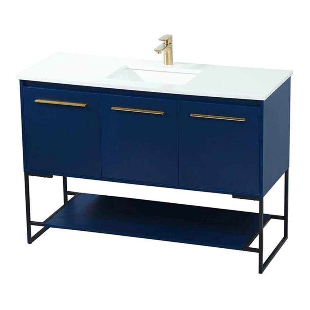 Elegant Decor Sloane 48 Mdf And Steel Single Bathroom Vanity In Blue