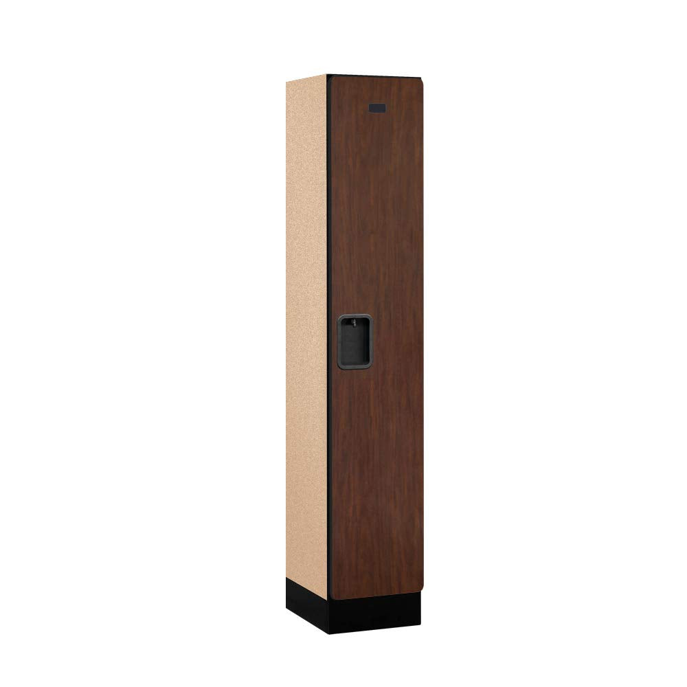 12 Wide Single Tier Designer Wood Locker - 1 Wide - 5 Feet High - 15 Inches Deep - Mahogany