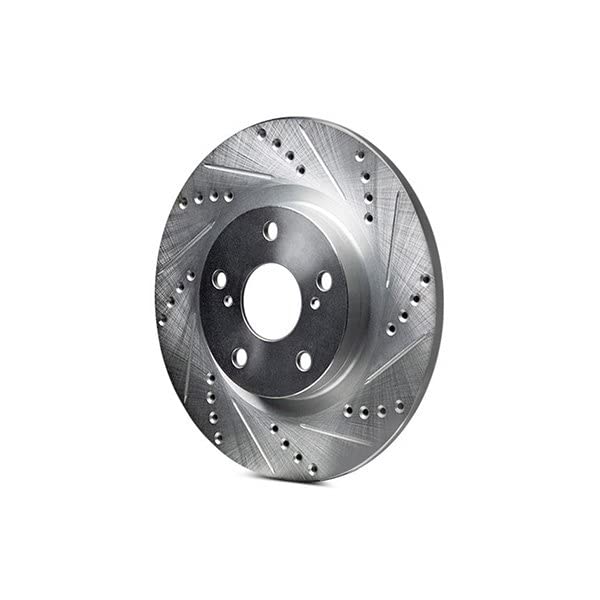 R1 Concepts Brake Rotor Drilled and Slotted Silver EDZ-63071L