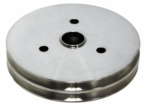 Compatible/Replacement for CHEVY SMALL BLOCK POLISHED ALUMINUM CRANK PULLEY - 2 GROOVE (SHORT)