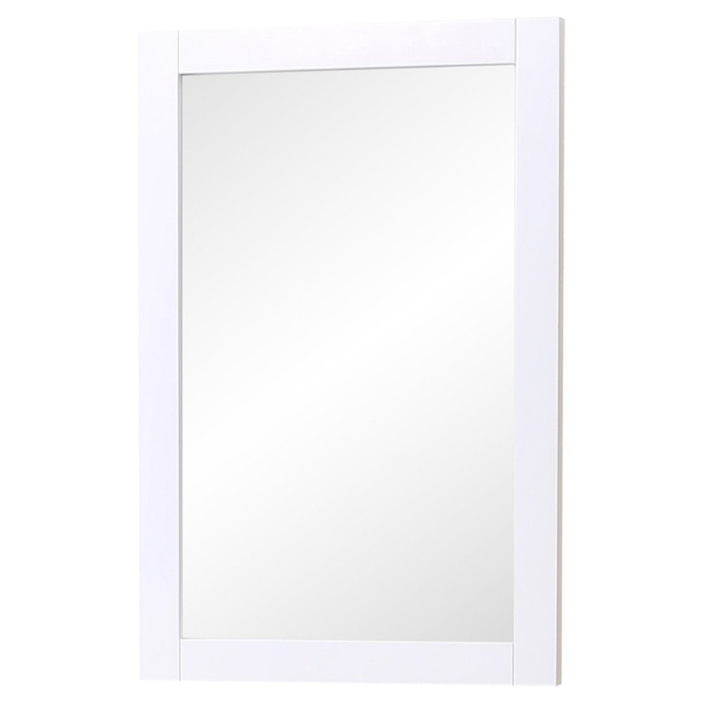Aqua 22 In. Contemporary  Mirror In White