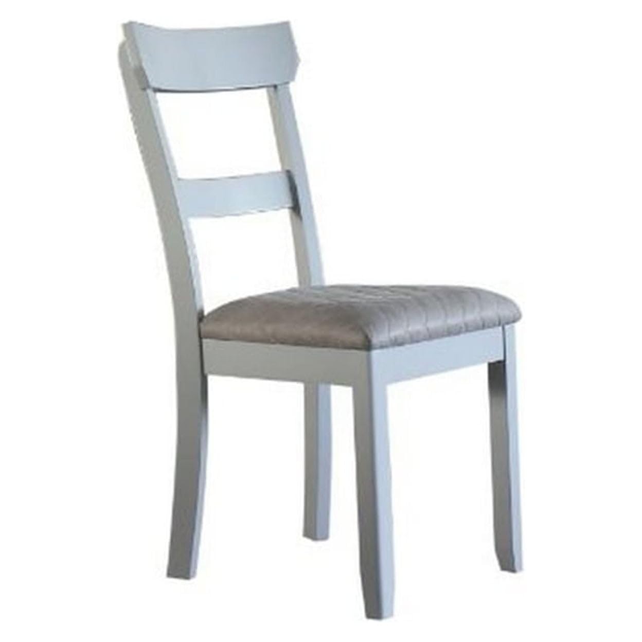 Side Chair with Fabric Seat and Open Back, Set of 2, Beige