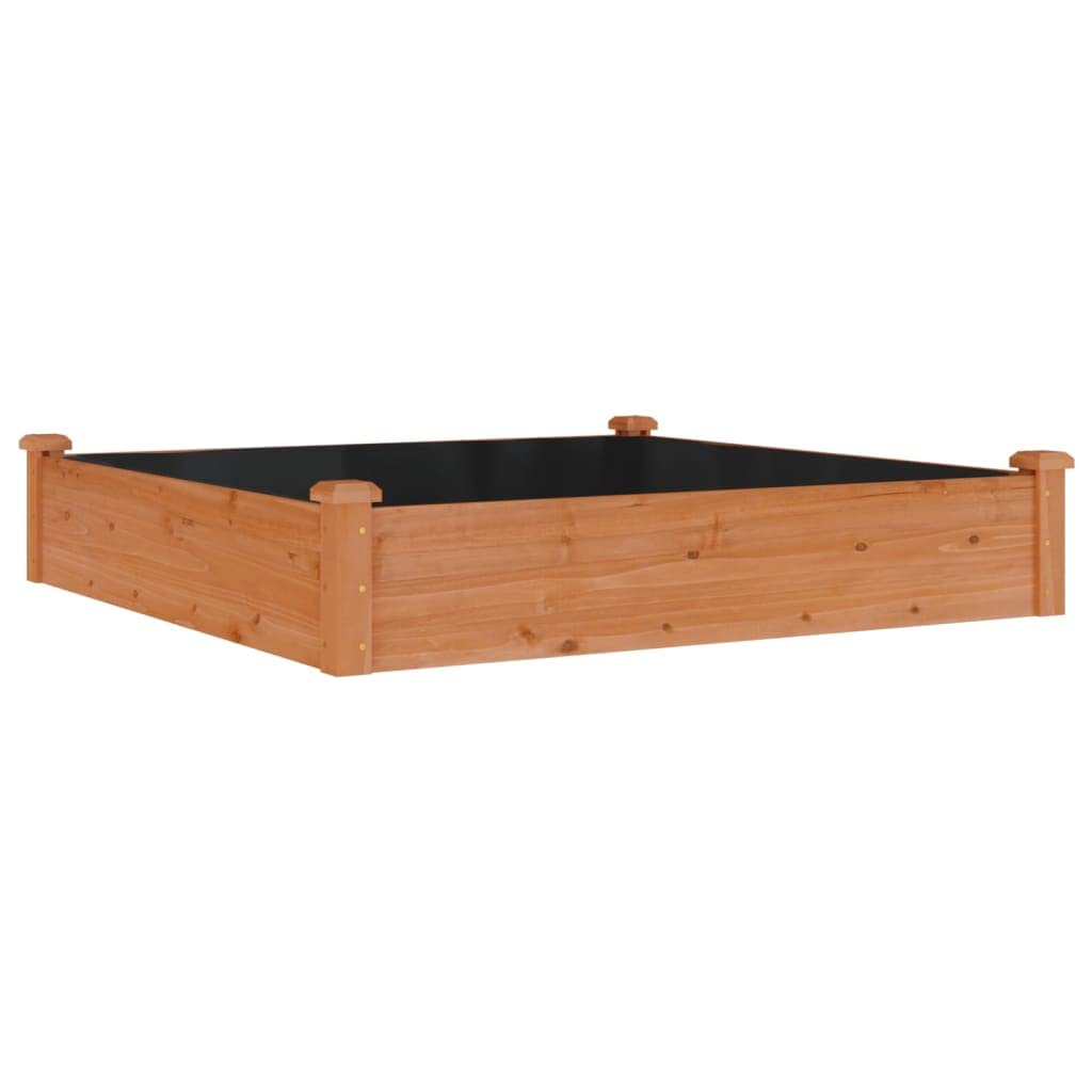 vidaXL Garden Raised Bed with Liner Brown 47.2x47.2"x9.8" Solid Wood Fir"