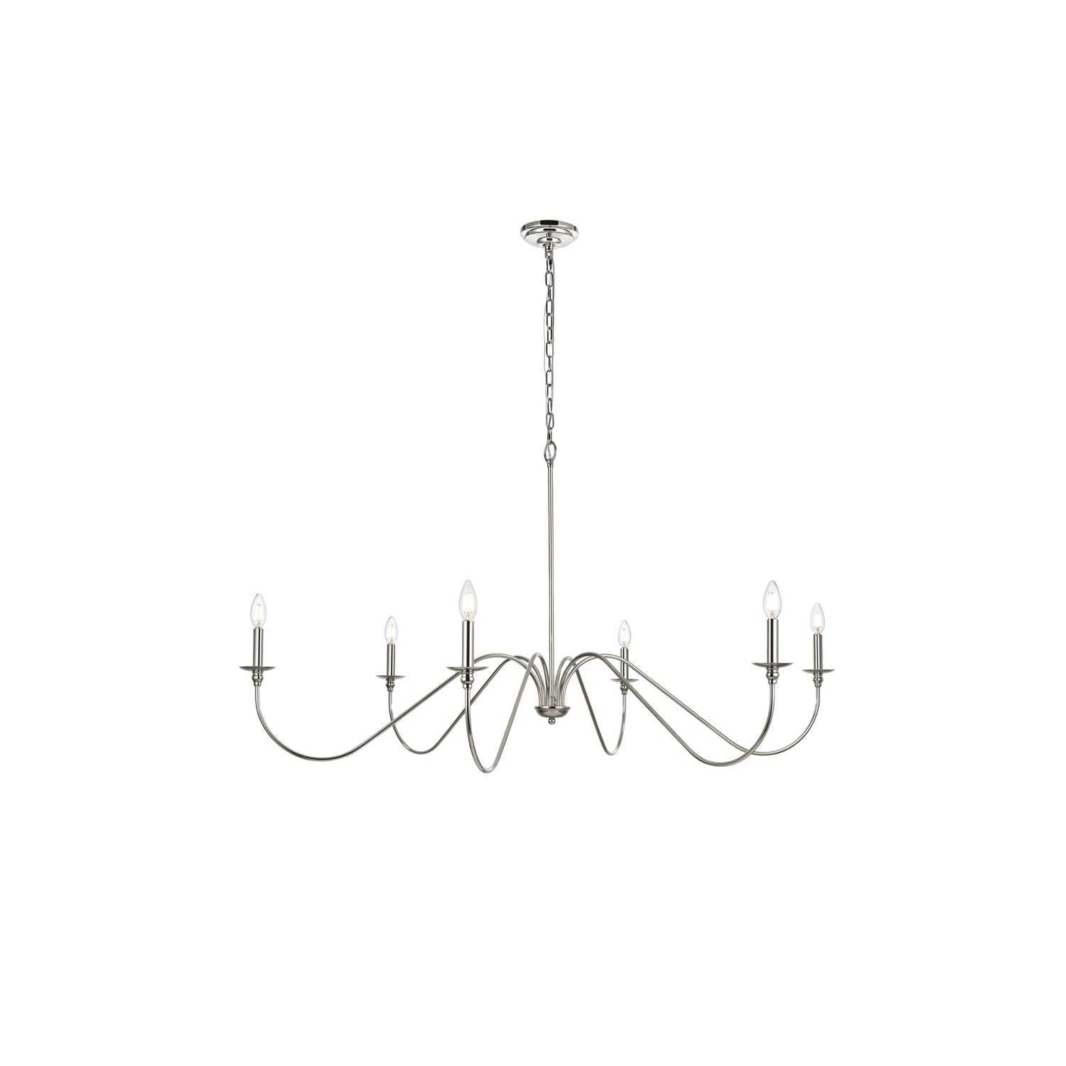 Rohan 54 inch chandelier in Polished Nickel