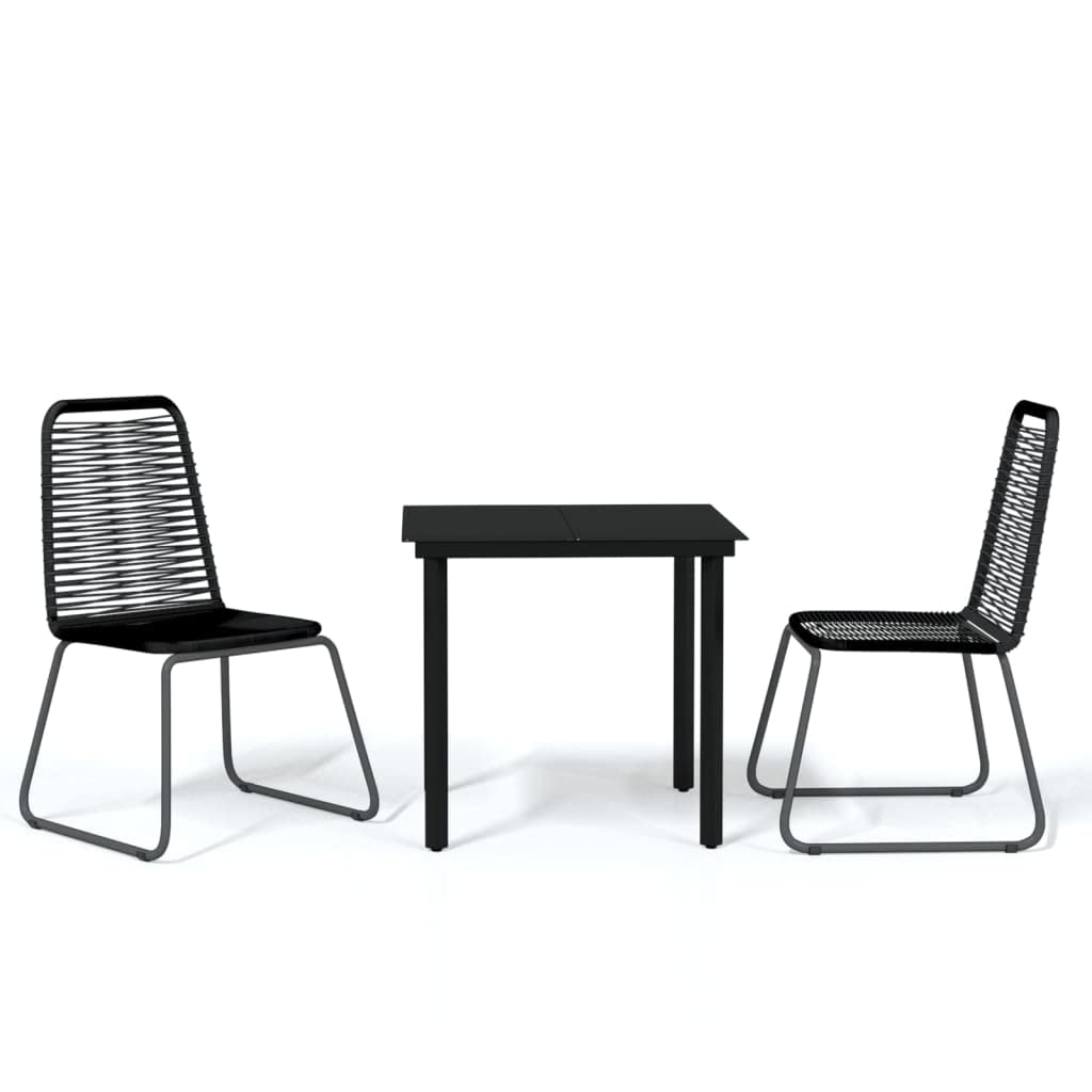 vidaXL 5 Piece Patio Dining Set Black