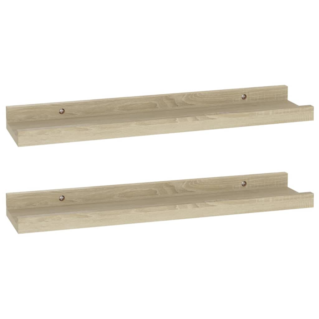 vidaXL Wall Shelves 2 pcs Sonoma Oak 15.7x3.5"x1.2"