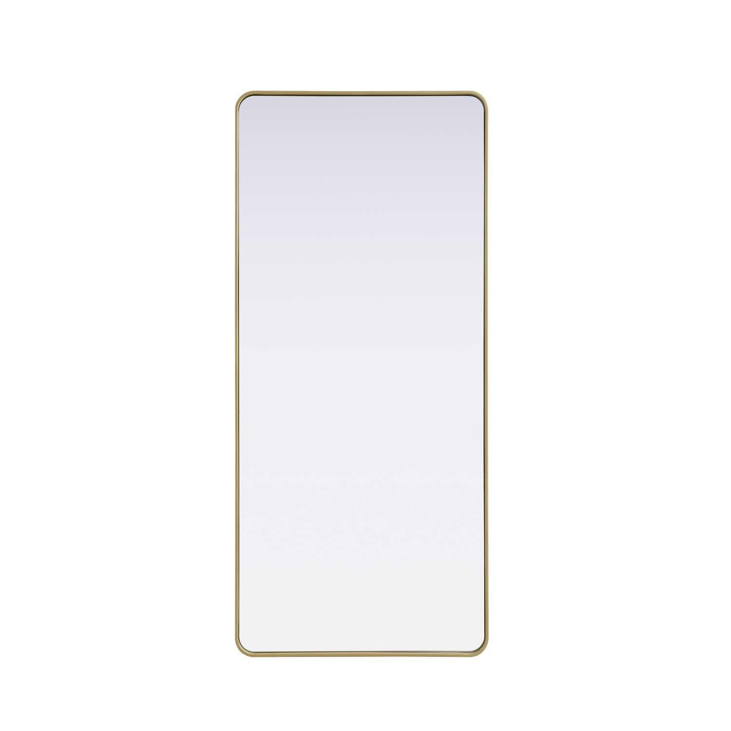 Contour Metal Rectangle Mirror 32x72 in Brass