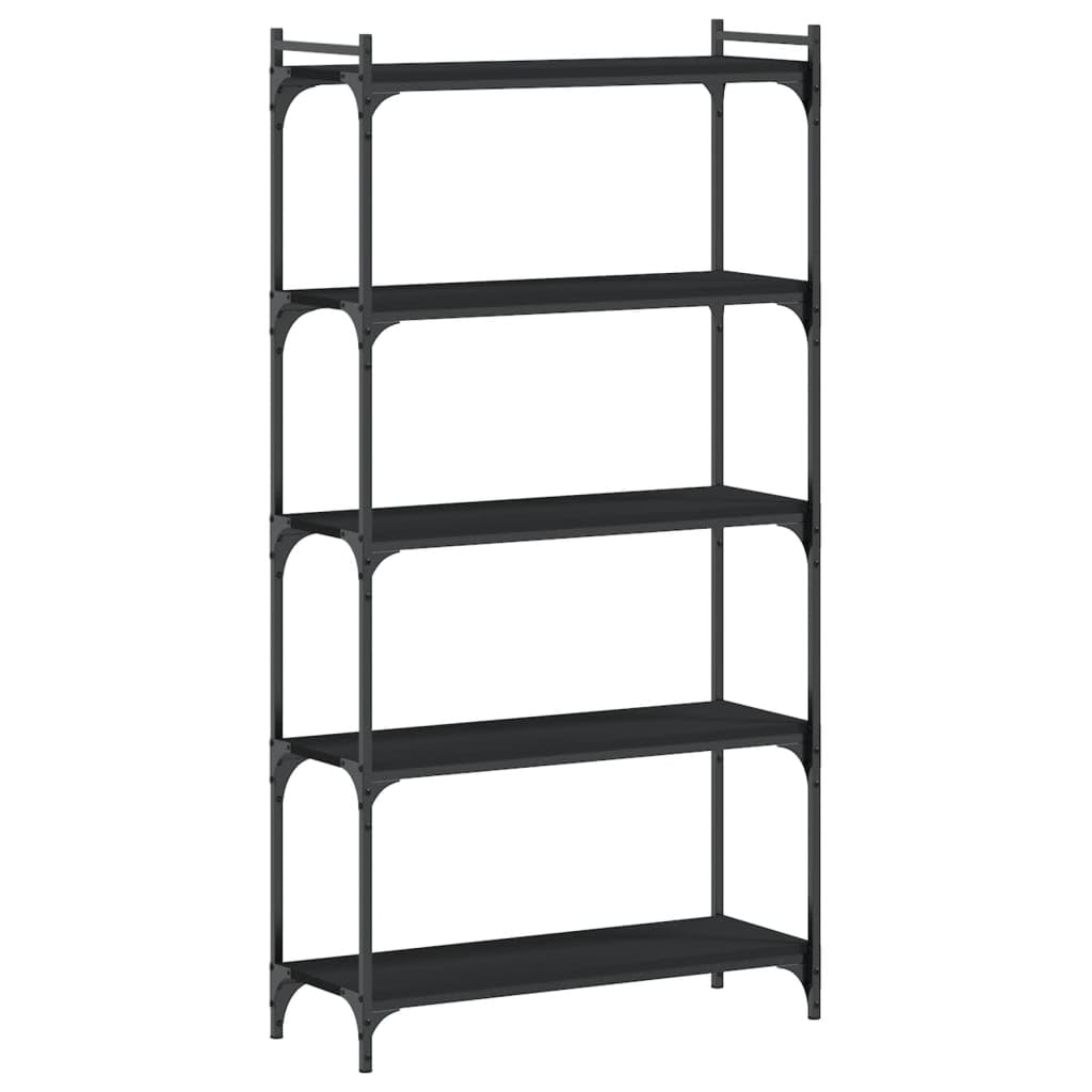 vidaXL Bookcase 5-Tier Black 31.5x11.8"x60.6" Engineered Wood"