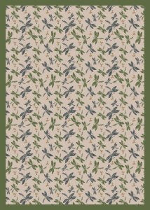 Joy Carpets Kaleidoscope Dragonflies 310 x 54??Indoor Area Rug in Color Beige