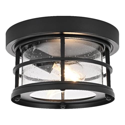 Carla 10 inch Outdoor Flush Mount in Black