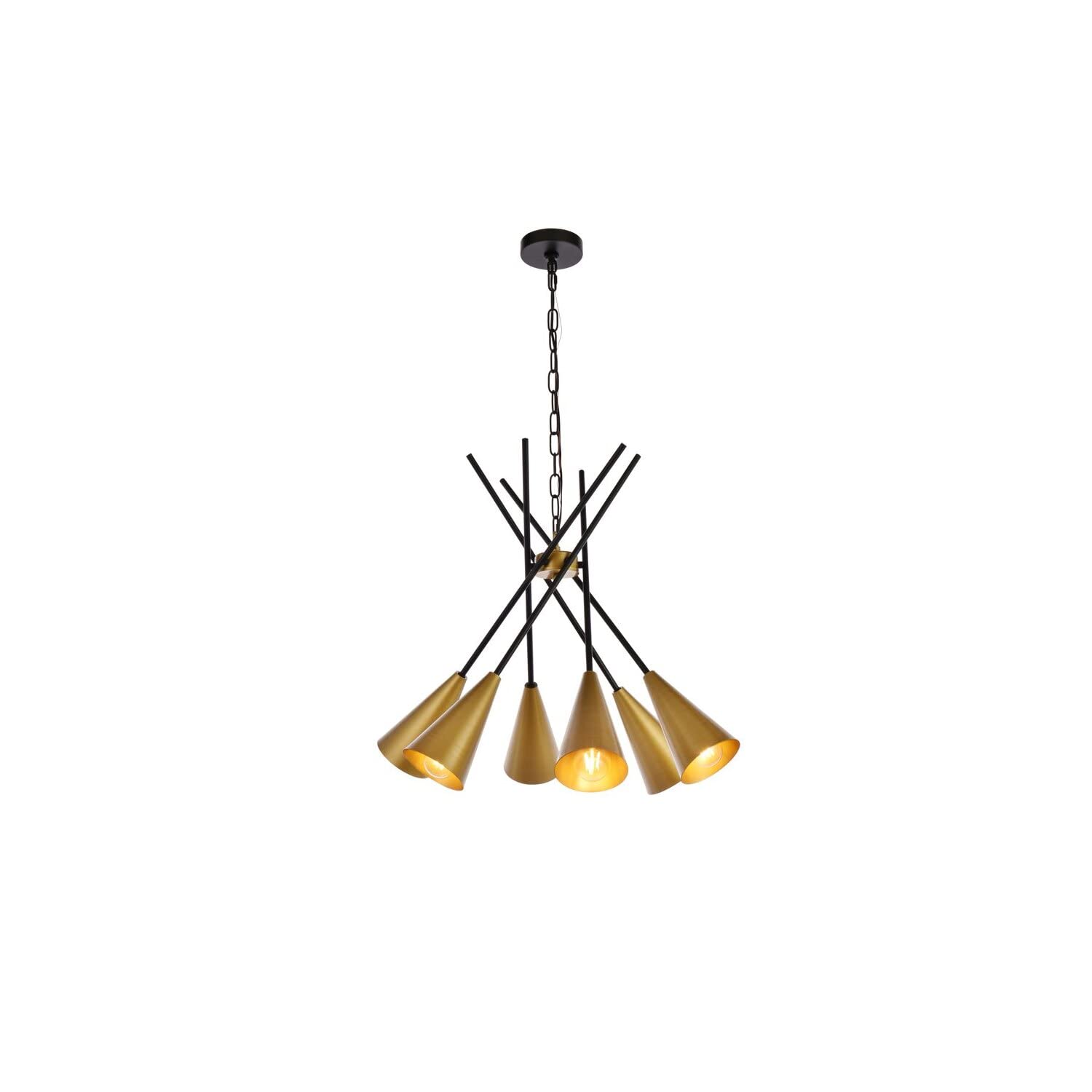 Casen 32 inch pendant in black and brass
