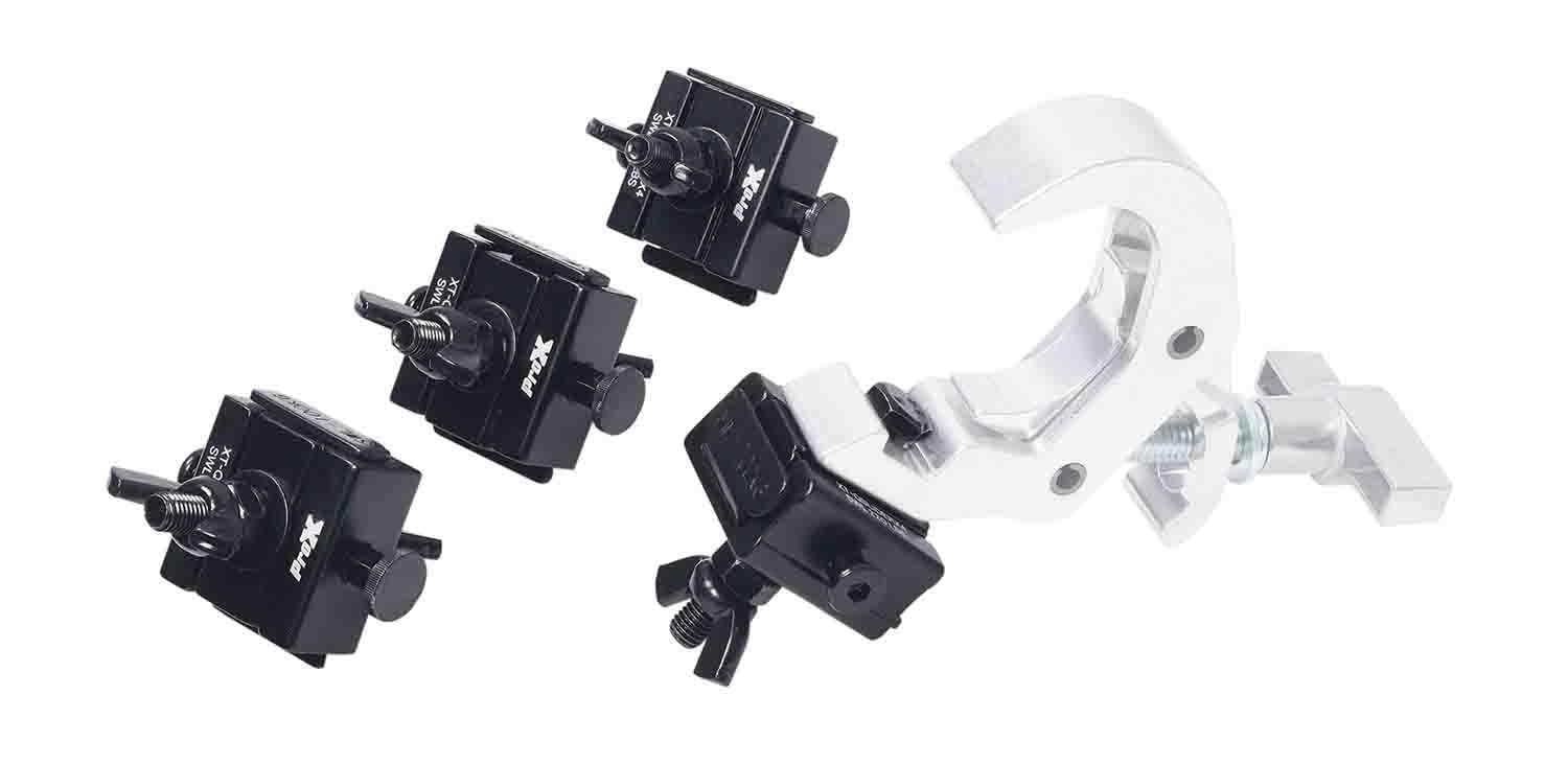 ProX XT-QSLIDERX4 Set of 4 Quick Release Sliding Truss Clamp Mounting Adapters ideal for Fastening Moving Heads