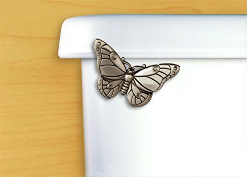 Butterfly Toilet Flush Handle Front Mount in Satin Pewter