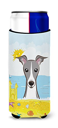 Carolines Treasures Bb2104Muk Italian Greyhound Summer Beach Ultra Beverage Insulator For Slim Cans, Slim Can, Multicolor