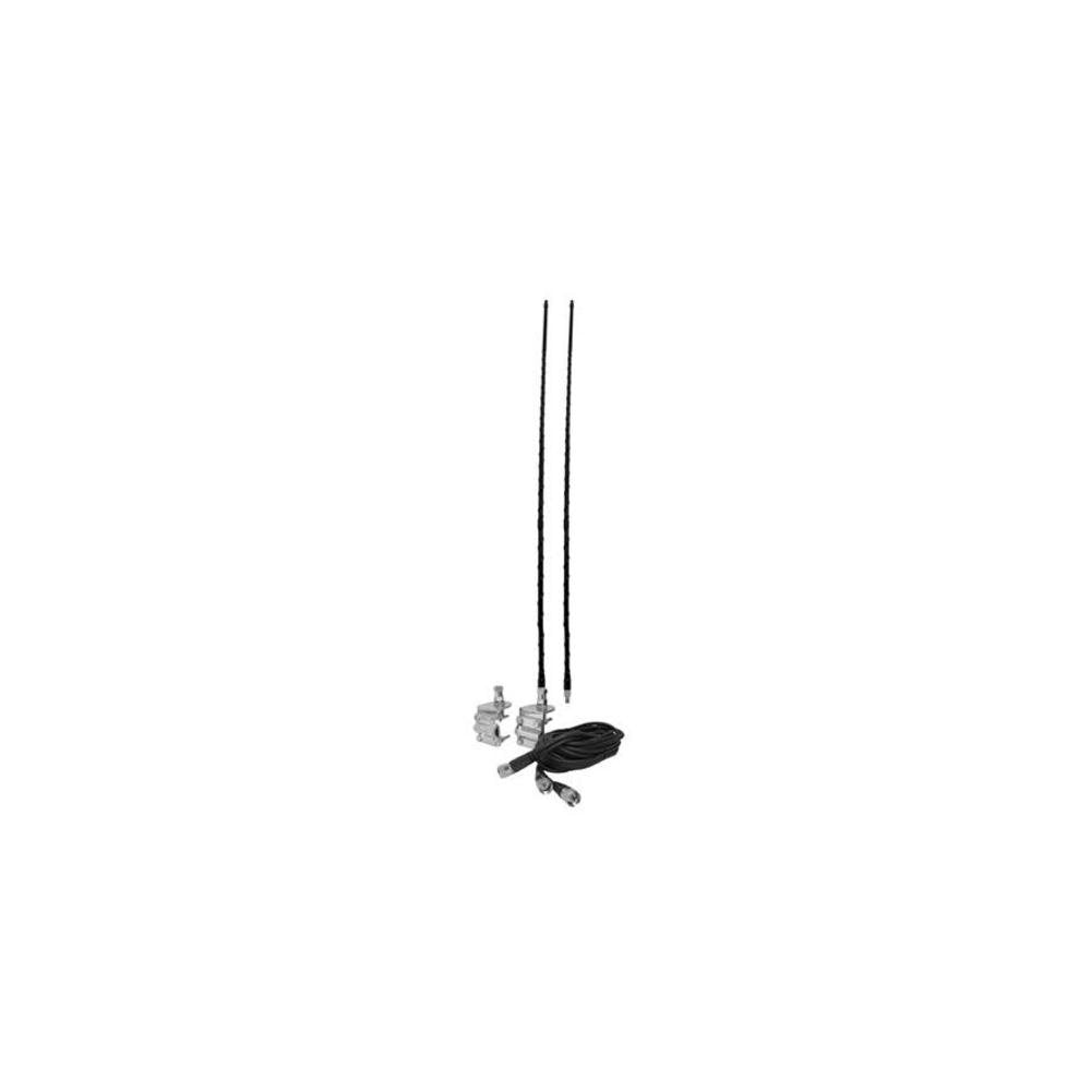 ACCESSORIES UNLIMITED - 3 FOOT WHITE DUAL CB ANTENNA KIT WITH 3-WAY SO239 MIRROR MOUNTS & 9 COAX CABLE & PL259 CONNECTORS