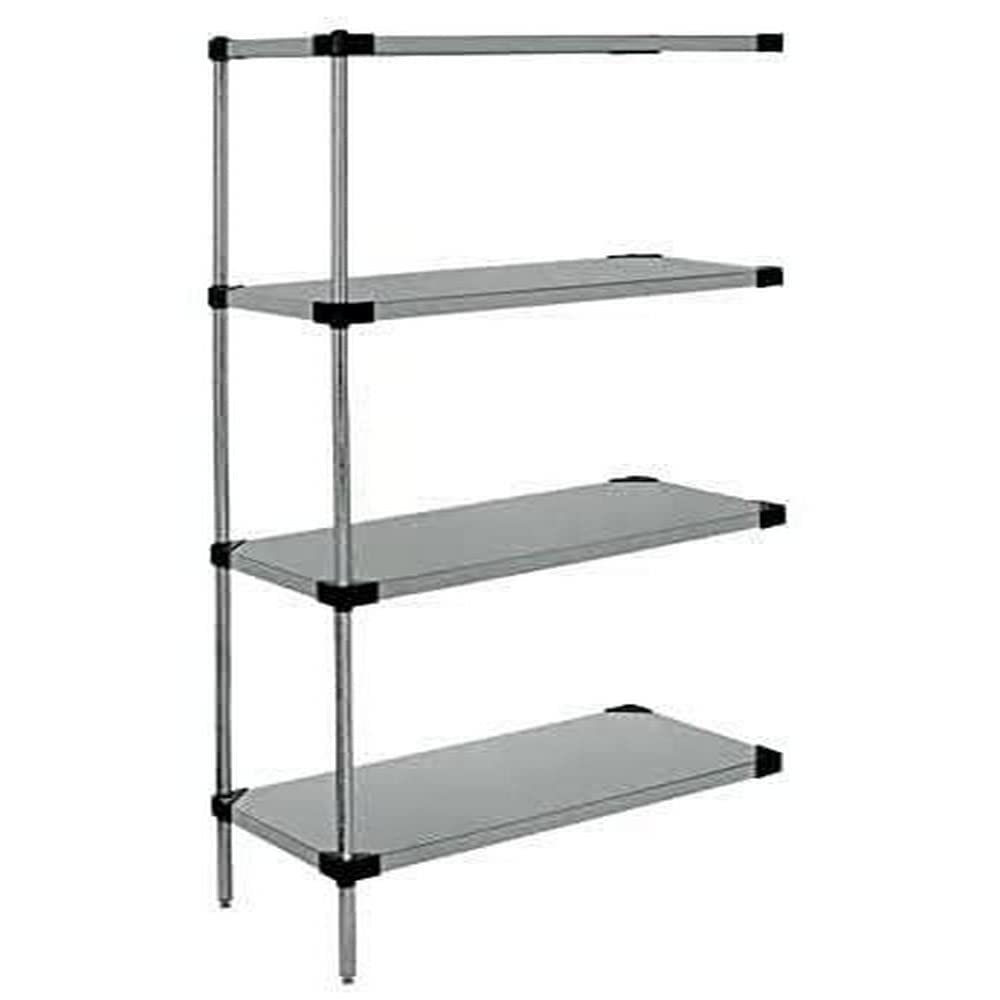 Quantum AD74-1854SG Solid Shelving Add-On Kit, 54W x 18D x 74H, 300 lbs Capacity, Carbon Steel, Galvanized, NSF