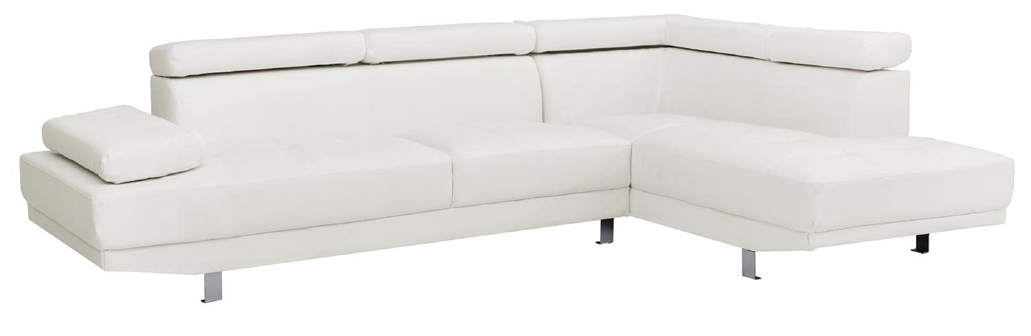 Riveredge 109 in. W 2-piece Faux Leather L Shape Sectional Sofa in White