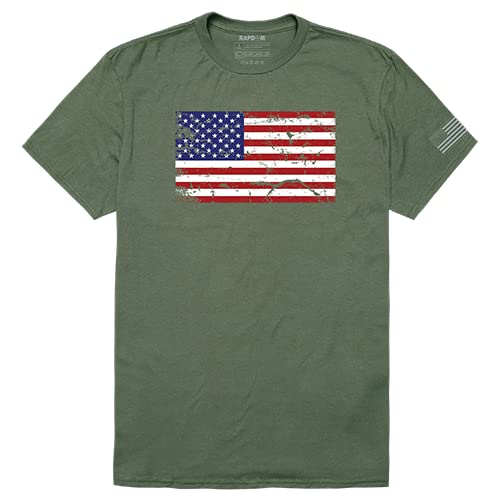 Tactical Graphic T, US Flag 2, OLV, XL