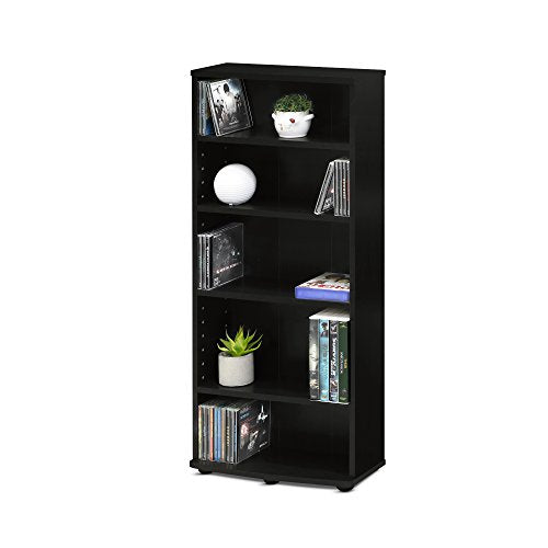 Casafoyer Furinno JAYA 4-Tier Multimedia Storage Tower, Espresso | (2 Units)