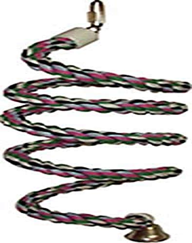 A&E Cage Company Hb552 Happy Beaks Cotton Rope Boing With Bell Bird Toy, 0.75 By 66, Multicolor