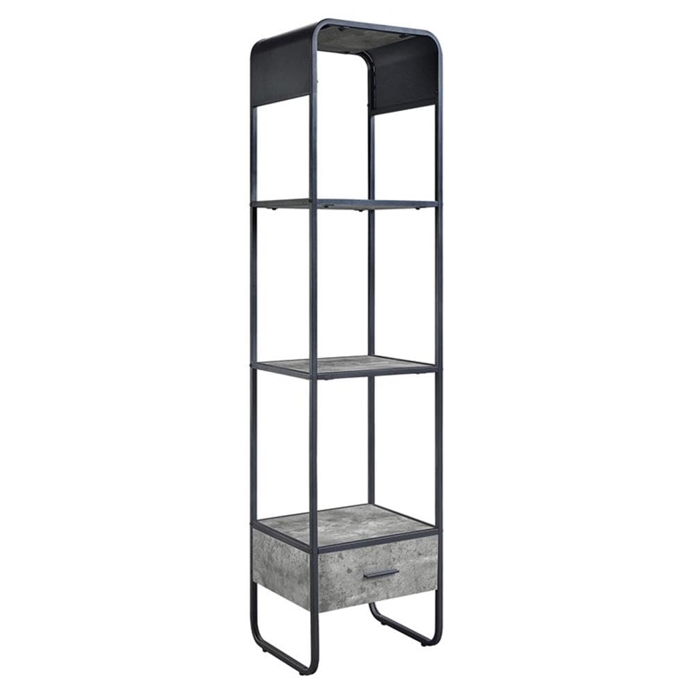 LV01144 - Side Pier, Concrete Gray & Black Finish - Raziela