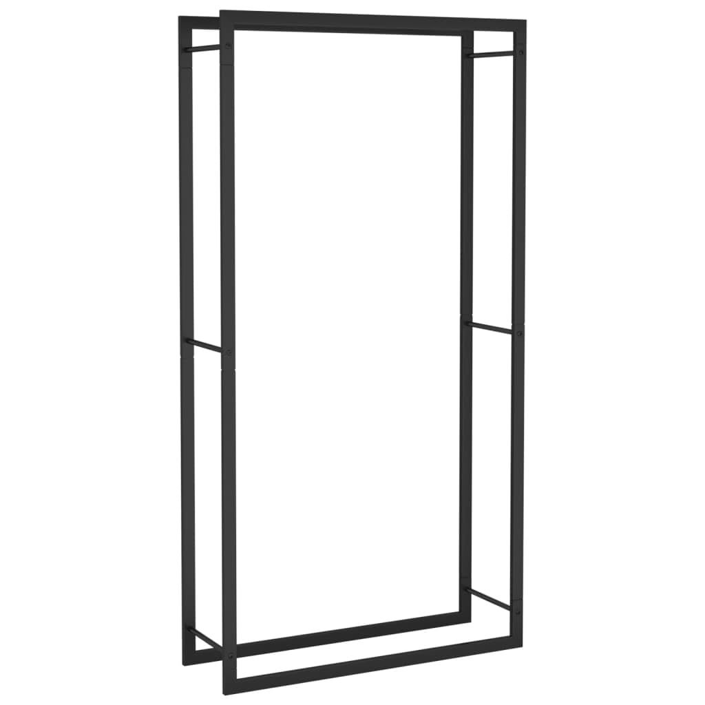 vidaXL Firewood Rack Matt Black 31.5x11”x60.6” Steel