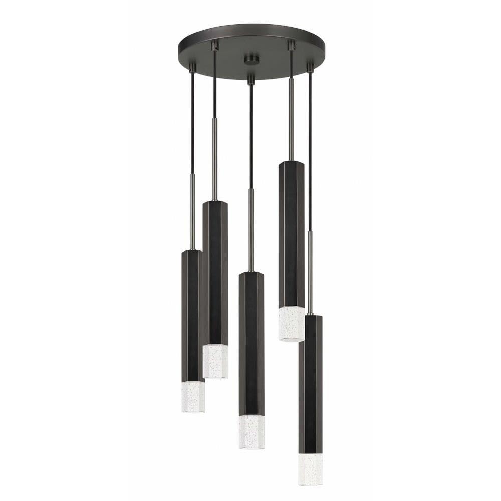 Troy Integrated Led Dimmable Hexagon Aluminum Casted 5 Lights Pendant