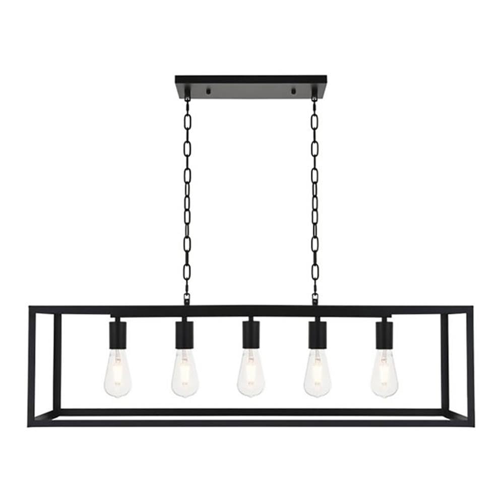 Elegant Lighting Living District Resolute 5 Light Black Pendant
