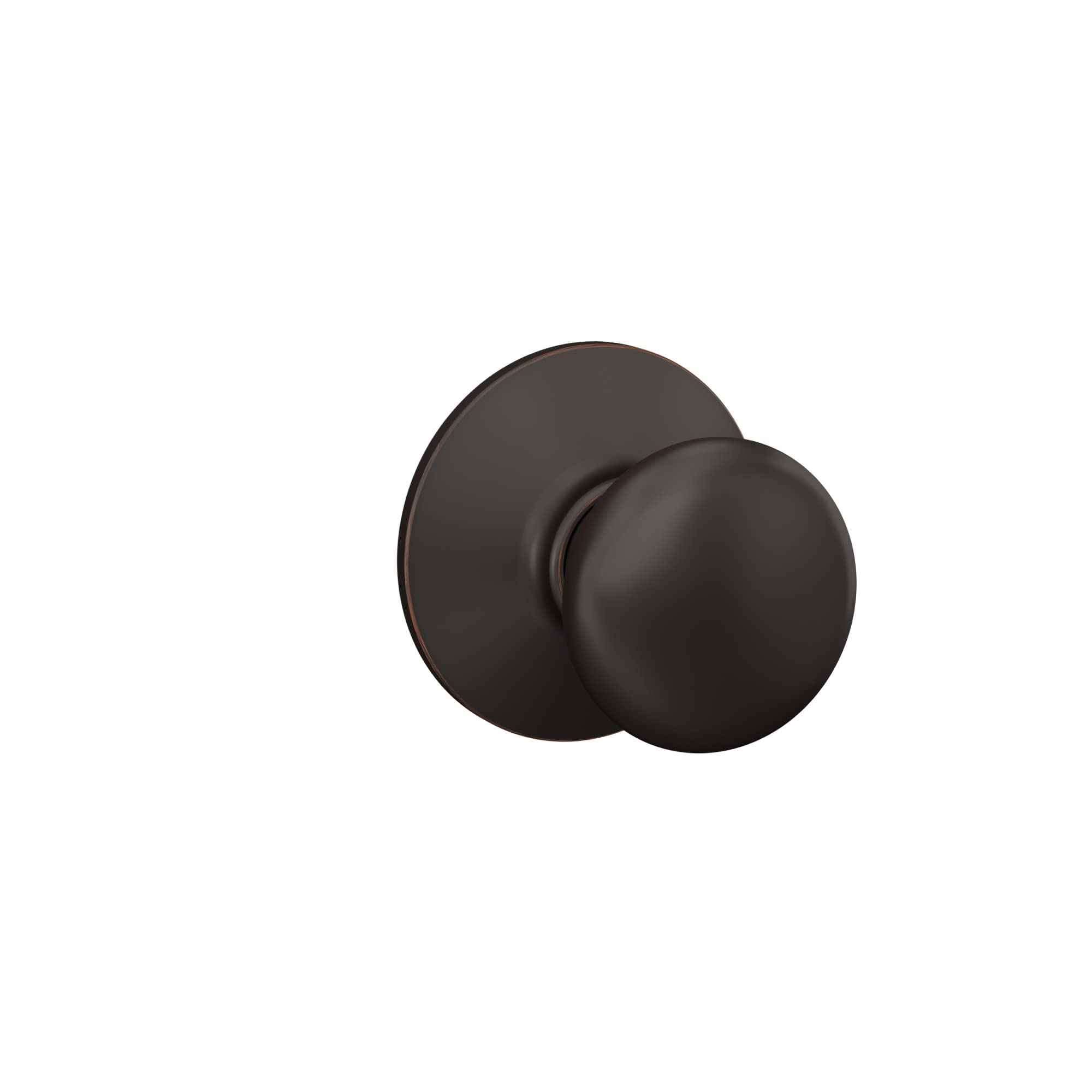 Schlage F10 Ply 716 Plymouth Door Knob, Hall & Closet Passage Lock, Aged Bronze