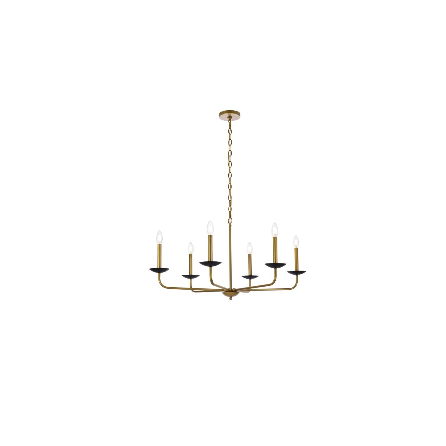Cohen 36 inch pendant in black and brass
