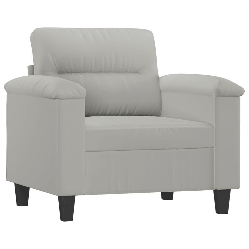 vidaXL Sofa Chair Light Gray 23.6 Microfiber Fabric"