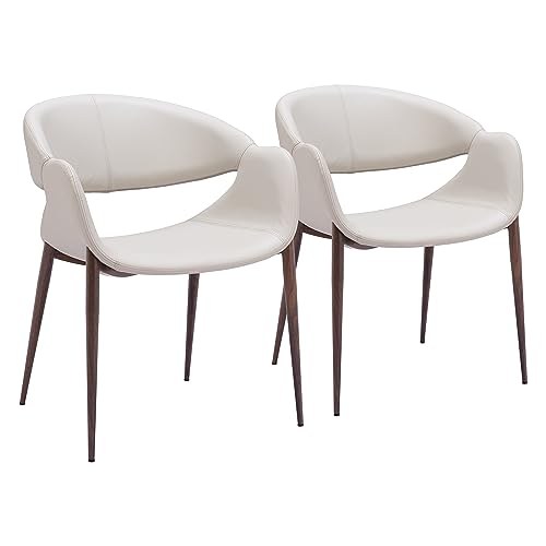 Zuo Limay Dining Chair Beige & Walnut