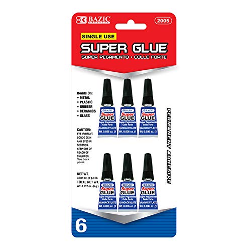 Bazic 1 G  0.036 Oz Single Use Super Glue (6Pack) Case Pack 24