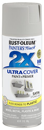Rust-Oleum 249855 Painters Touch 2X Ultra Cover, 12 Ounce (Pack Of 1), Satin Stone Gray